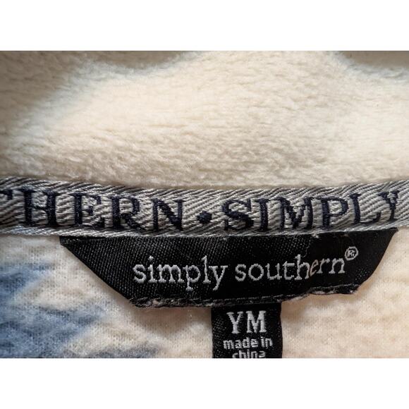 Simply Southern Tribe Fleece Long-Sleeve Pullover Warm Winter Pockets Youth M - Picture 4 of 7